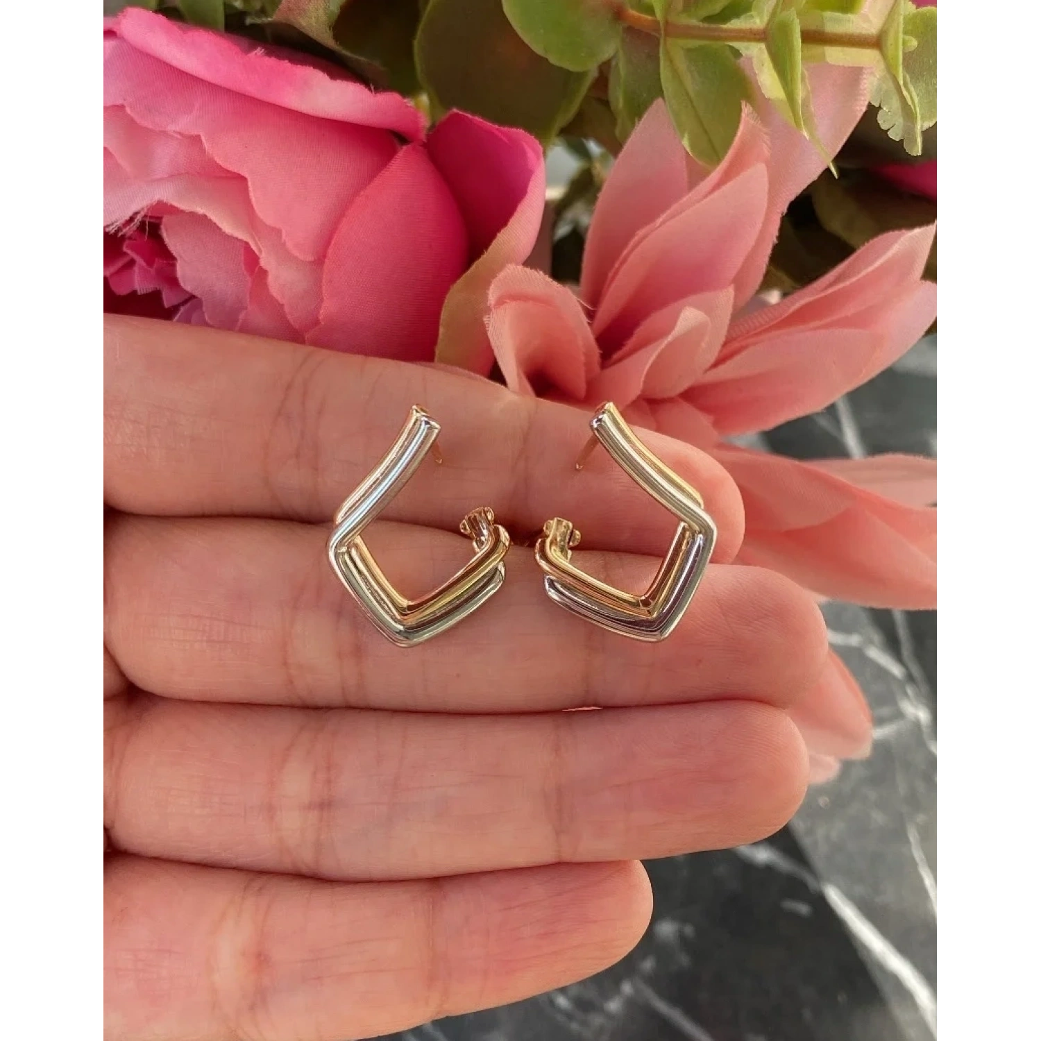 Sophie Mod Geo Taşsız Küpe