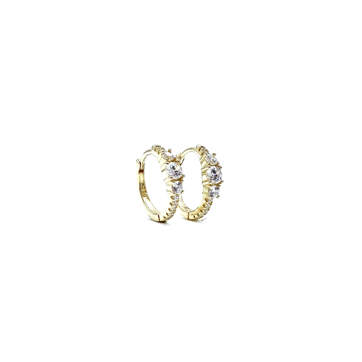 Süzme Taşlı Halka Küpe