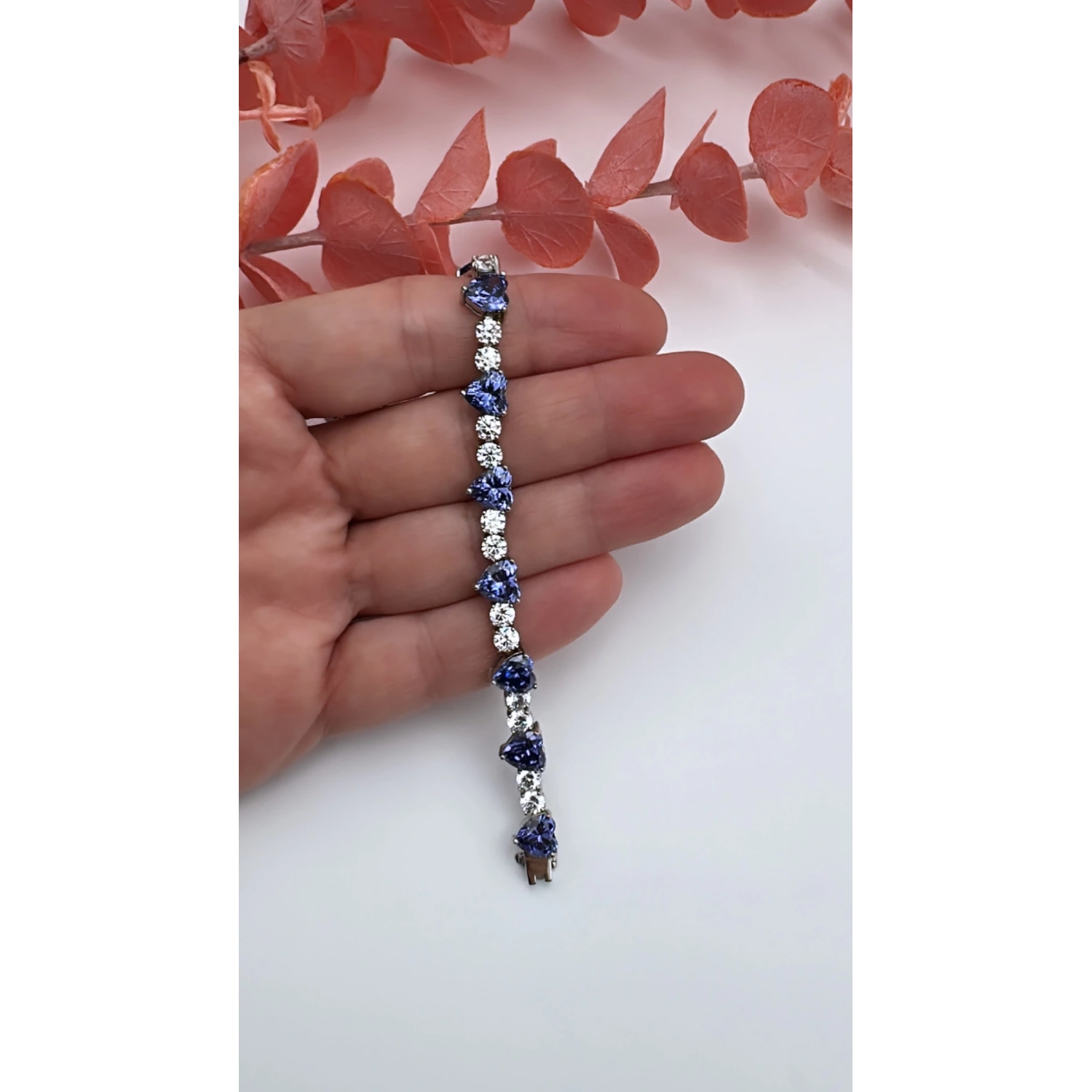 Tanzanit Kalp Taşlı Suyolu Bileklik