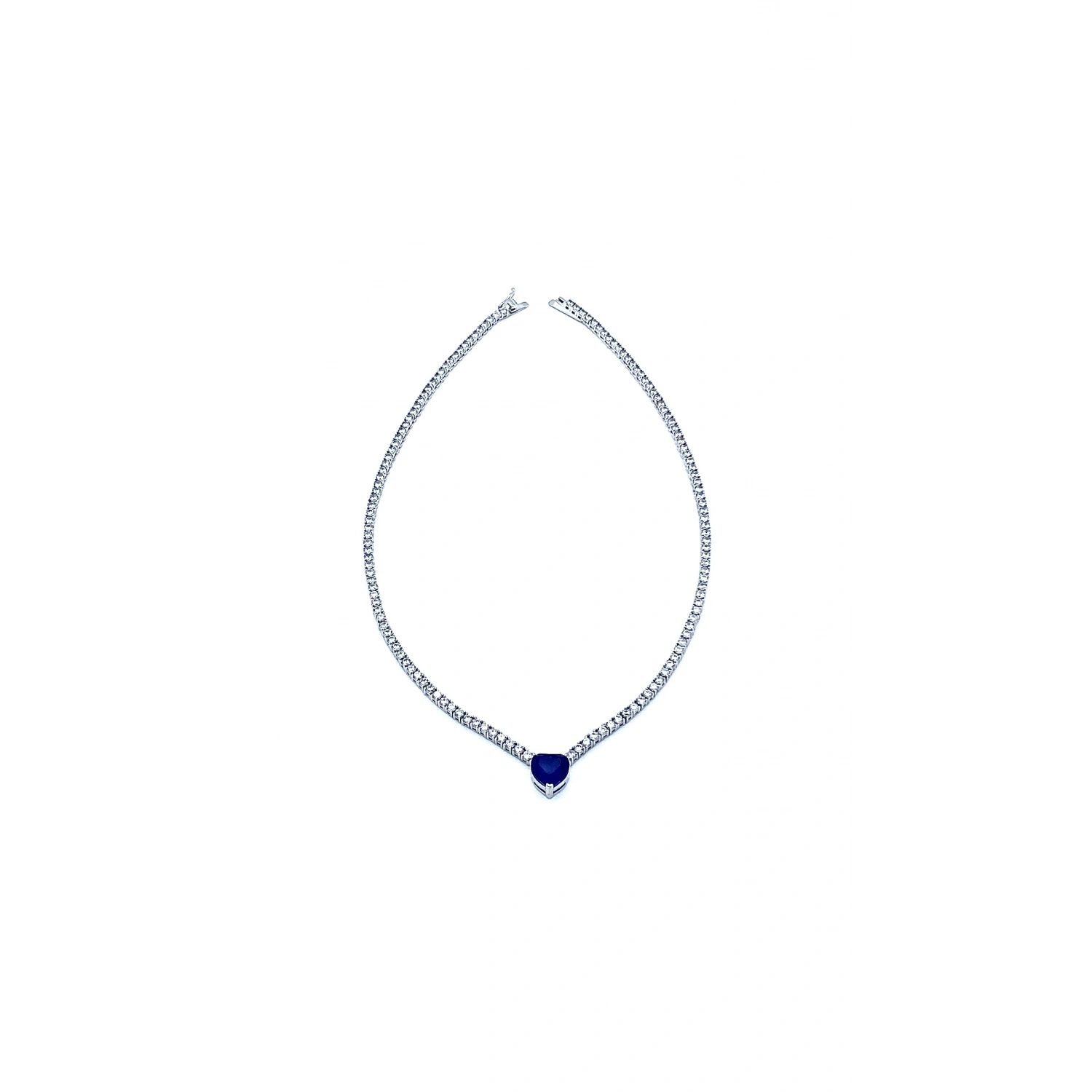 Tanzanit Paraiba Kalp Taşlı Suyolu Kolye