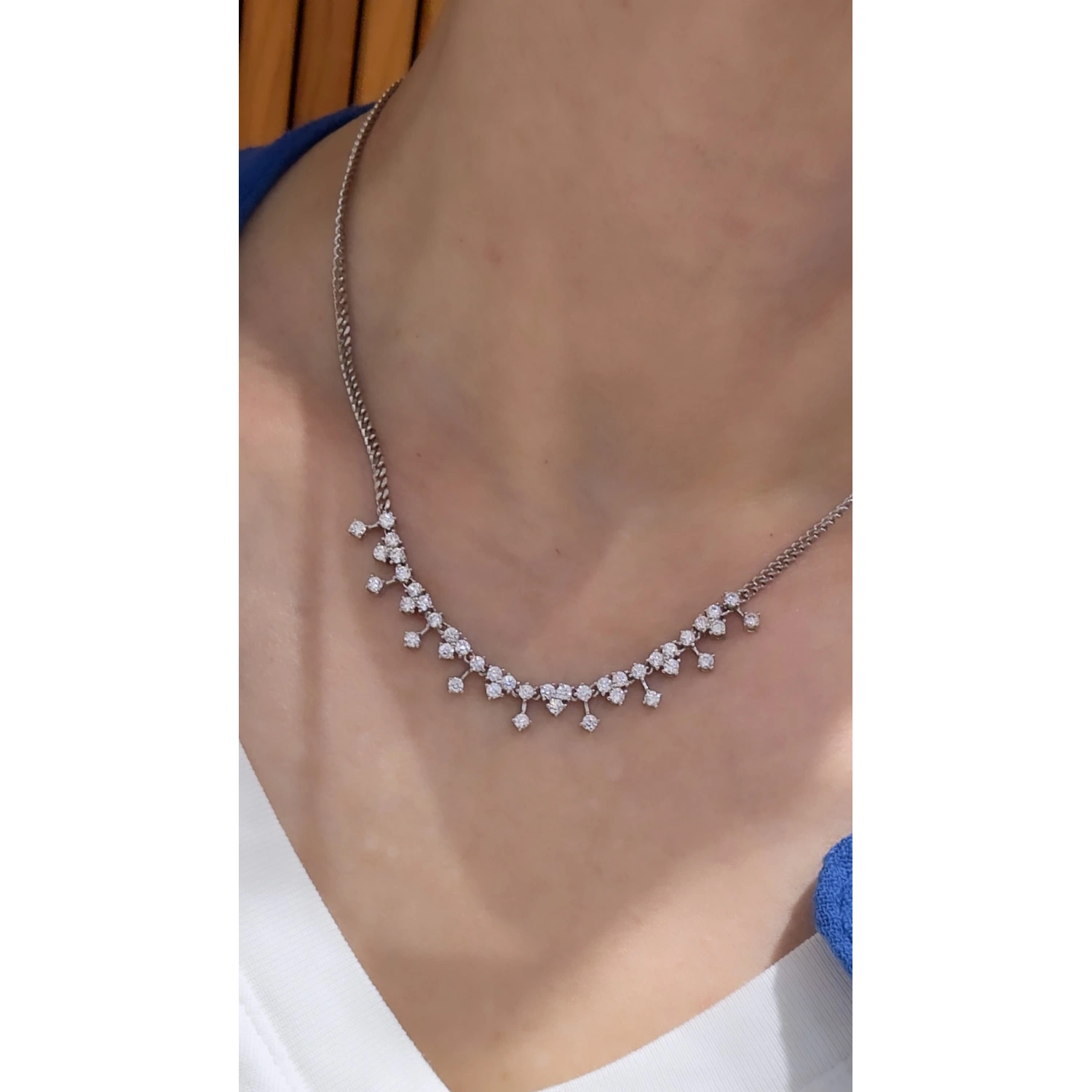 Taşlı 3 Dot Forse Zincir Kolye