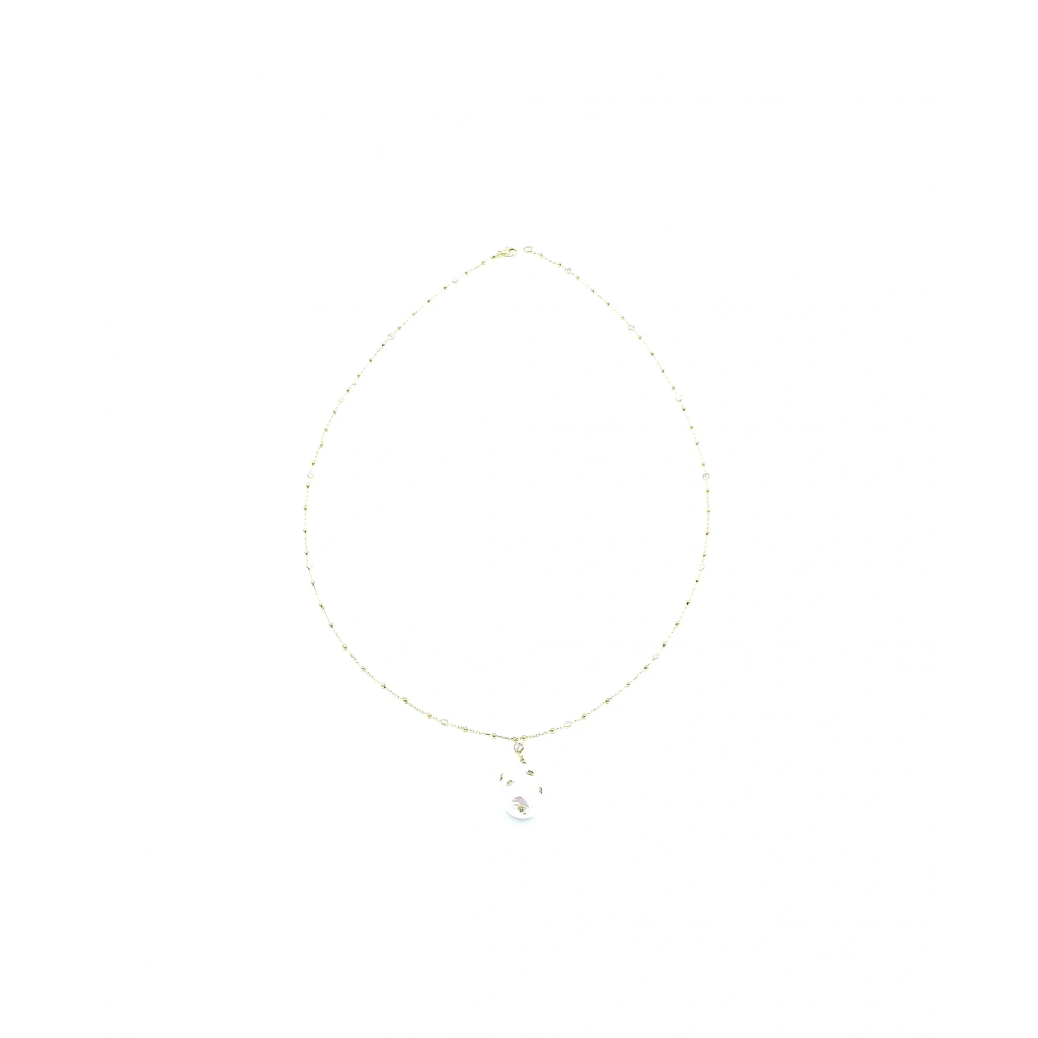 Taşlı Barok İnci Tif Zincir Kolye