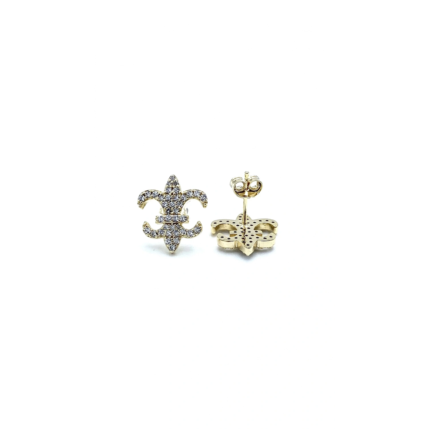 Taşlı Fleur de Lis Küpe