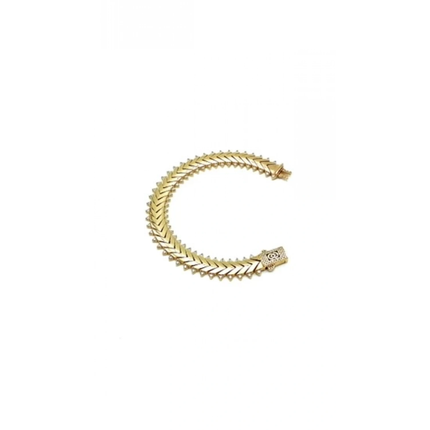 Taşlı Tırtıklı G Mln Chain Bileklik