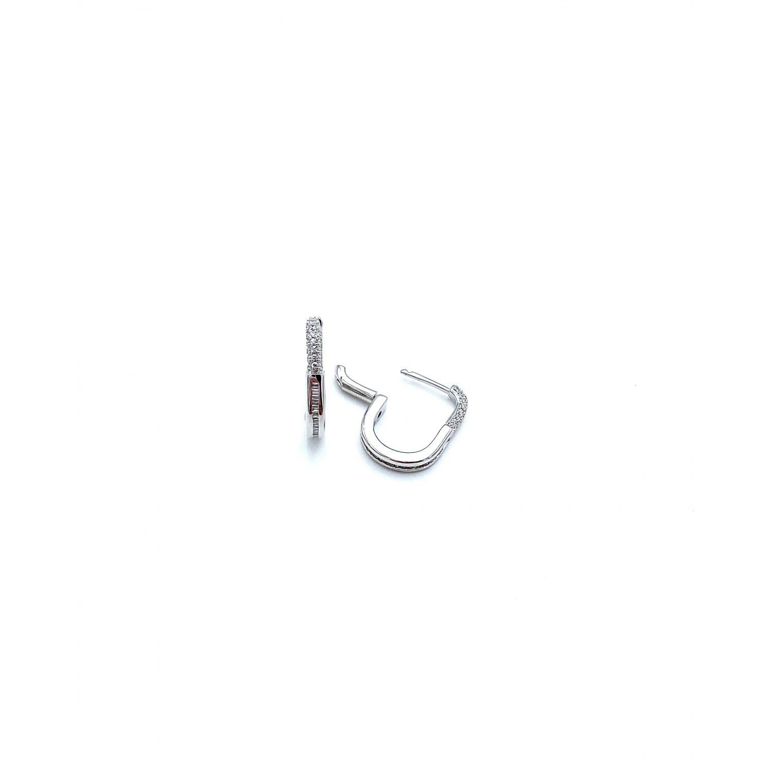 Tify Mini Baget Taşlı Halka Küpe