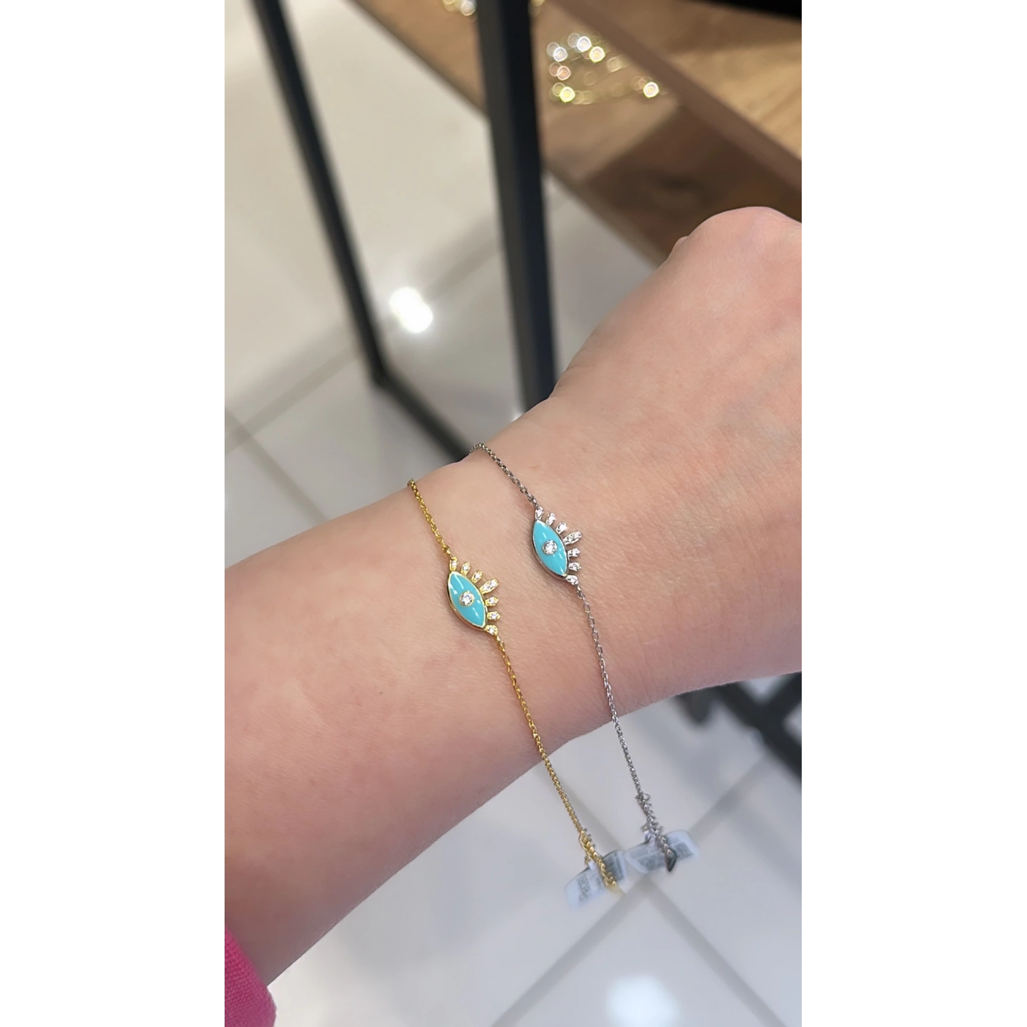 Turkuaz Mine Göz Bileklik