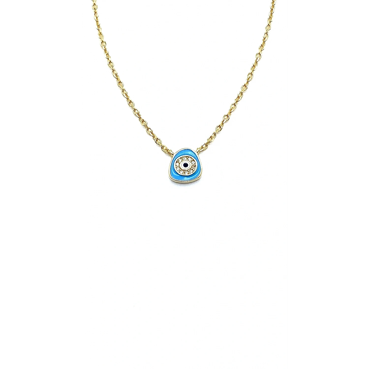 Turkuaz Pebble Nazar Kolye