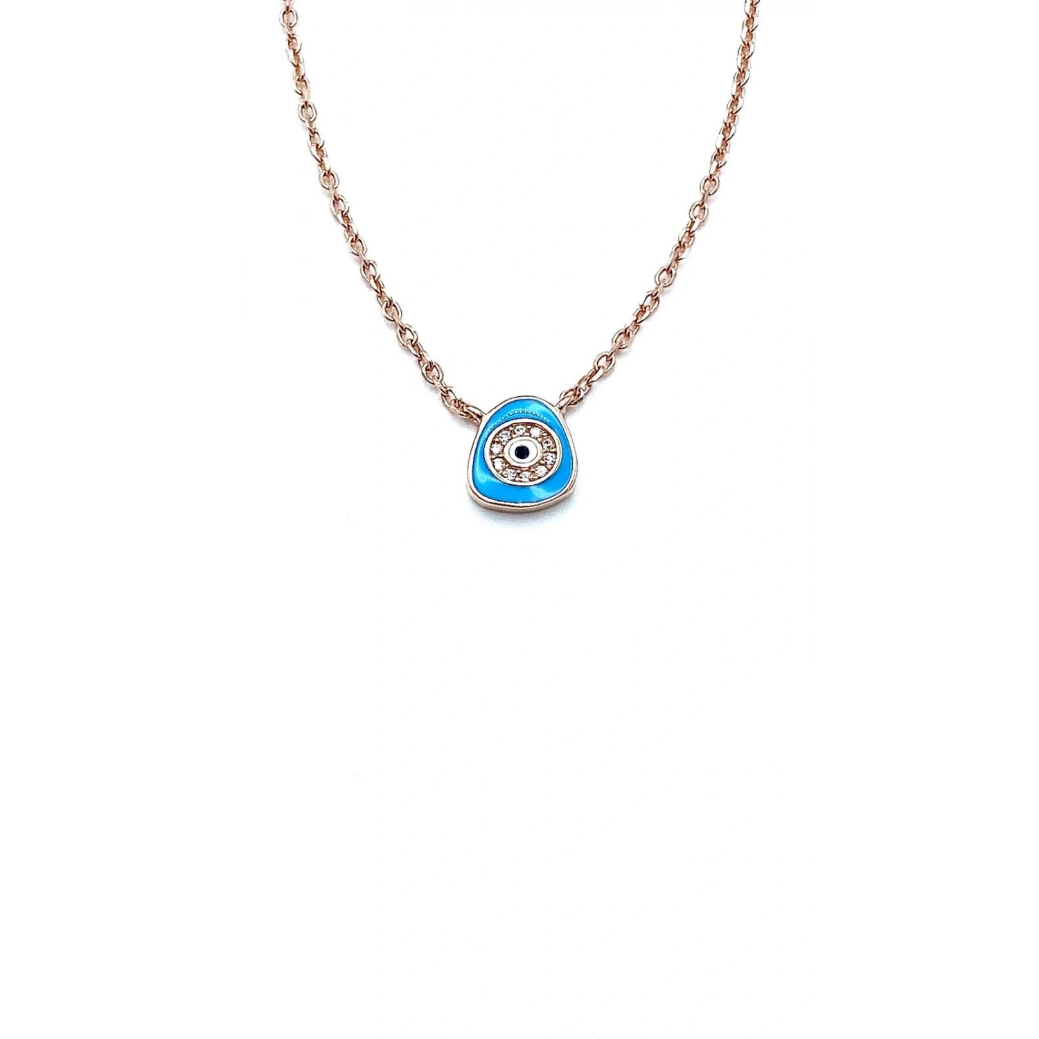 Turkuaz Pebble Nazar Kolye