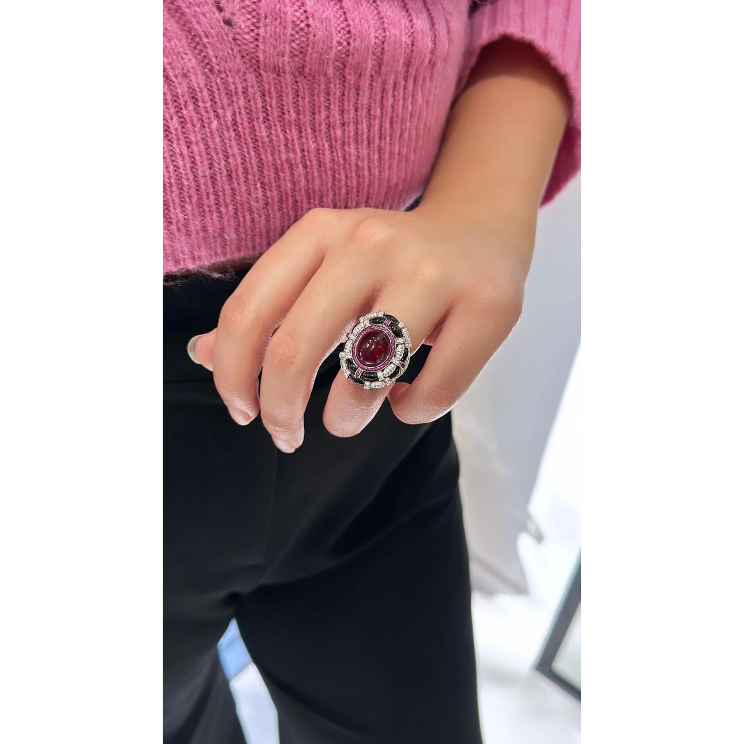 Yakut Taşlı Tasarım DGS Yüzük