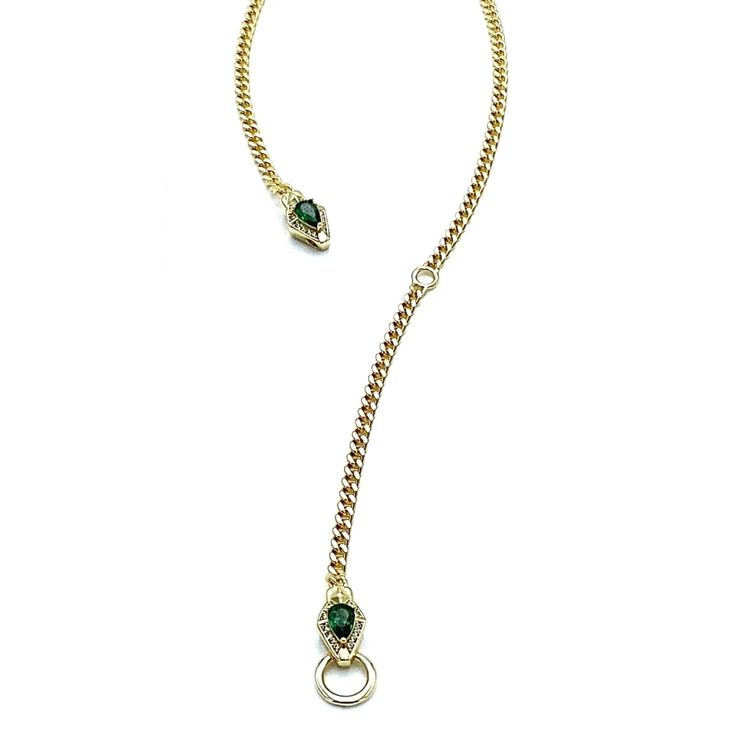 Yeşil Damla 2li Yılan Y Kolye