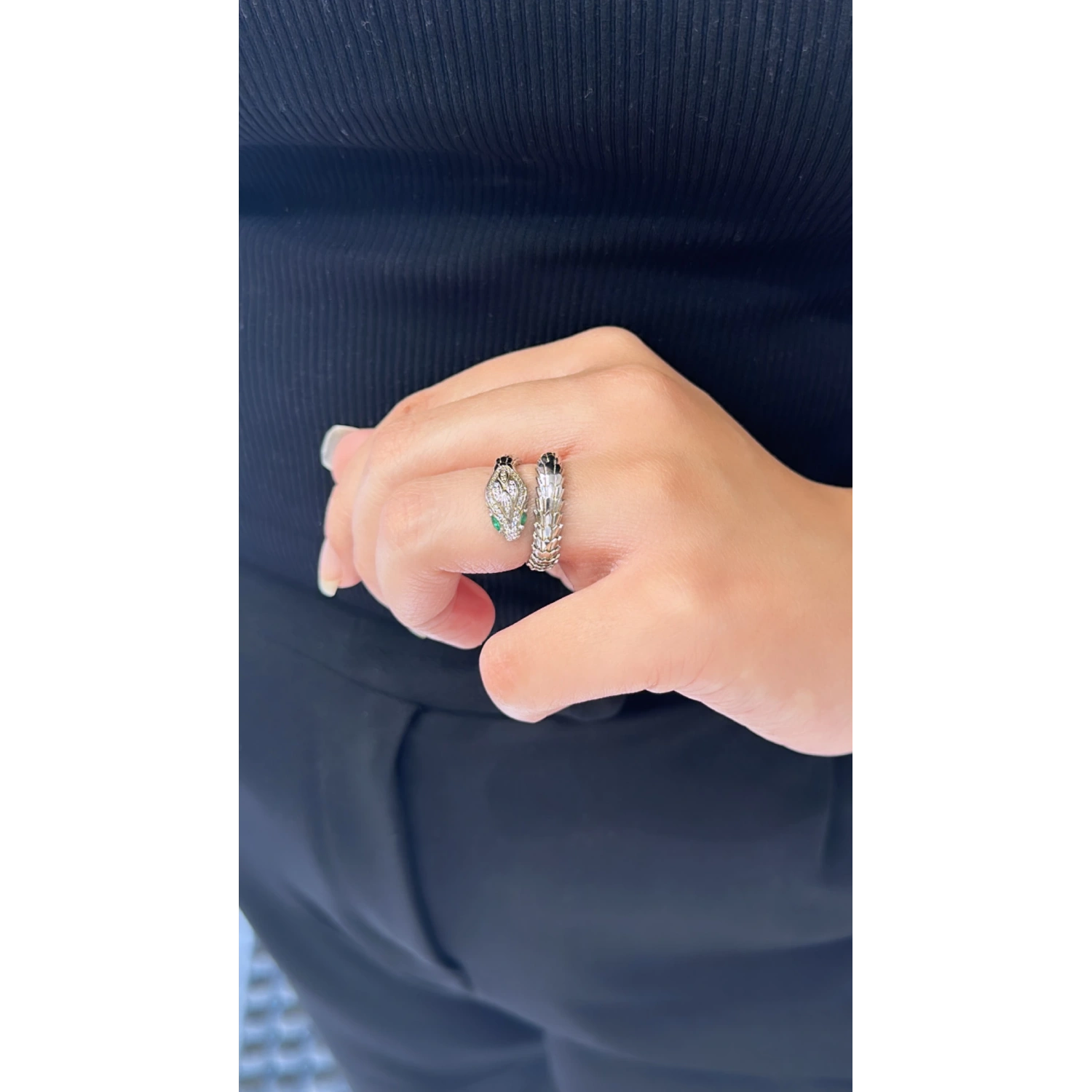 Yeşil Gözlü Yılan Yüzük