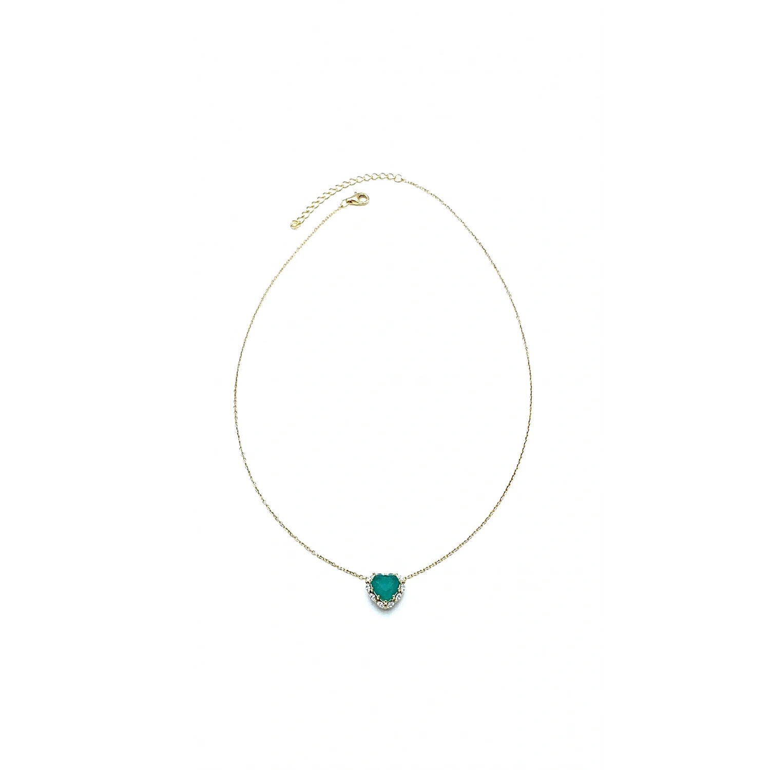 Zümrüt Paraiba Kalp Taş Kolye