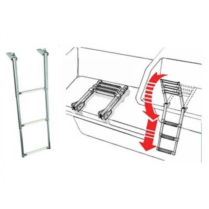 Teleskopik Krom Tekne Merdiveni