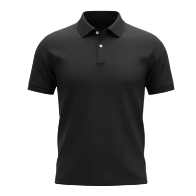 Siyah Polo Yaka Kısa Kol Tişört