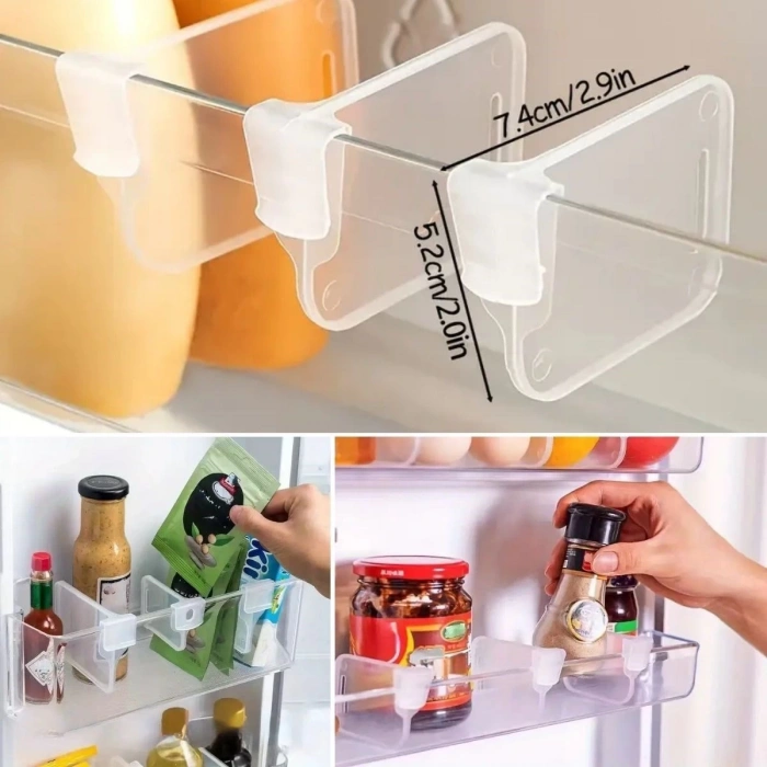 Adshome® 10luŞeffaf Buzdolabı Yan Kapı Düzenleyici Buzdolabı Dolap İçi Bölümleyici Aparatlar