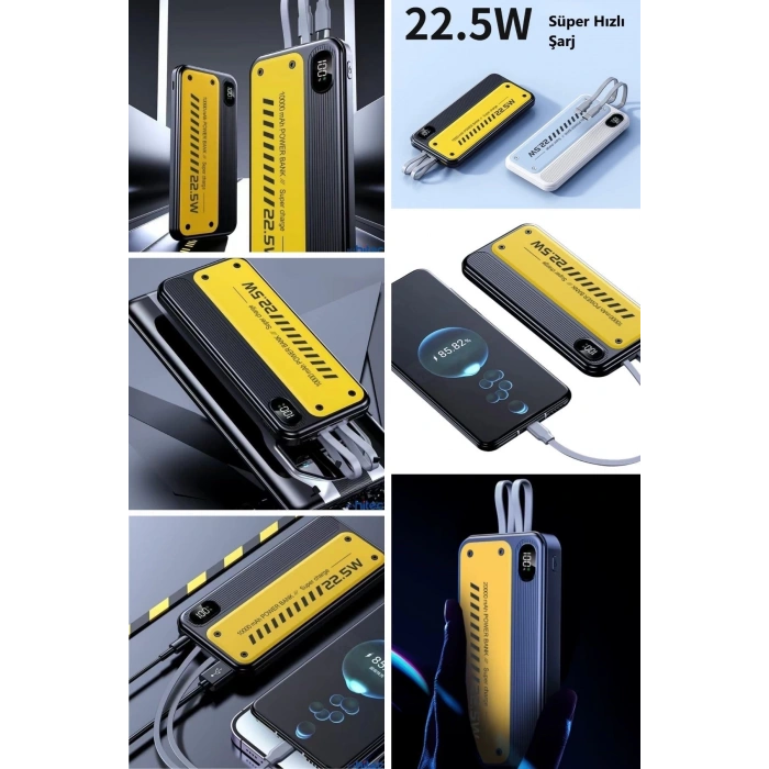 Adshome® 10000 mAh Hızlı Şarj Özellikli Aynı Anda 4 Cihazı Şarj Edebilen Powerbank