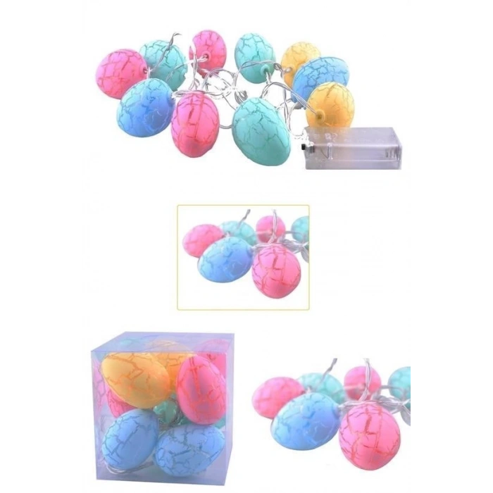 Adshome® 10lu Renkli Yumurta Şeklinde Dekoratif Dolama Led Aydınlatma