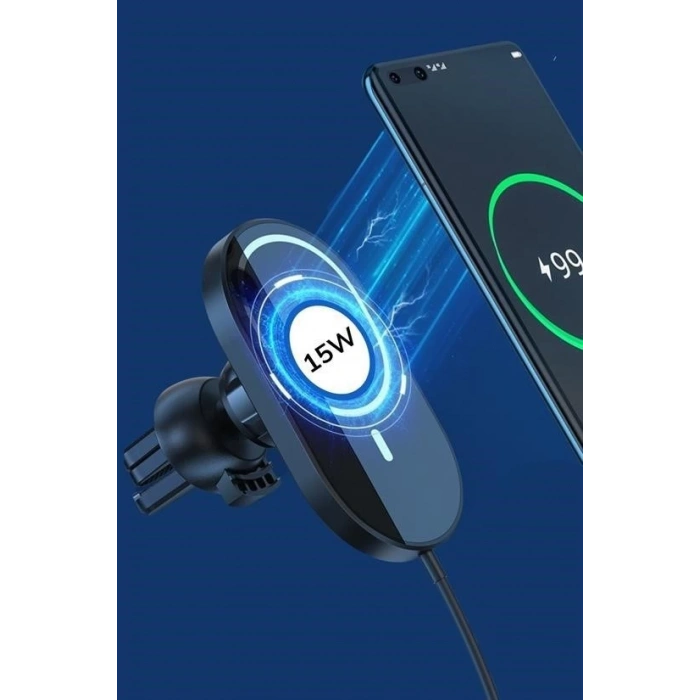 Adshome® 15w Mıknatıslı Takılabilen Hızlı Şarj Tüm Cihaz Ve Araçlara Uyumlu Araç İçi Şarj Cihazı