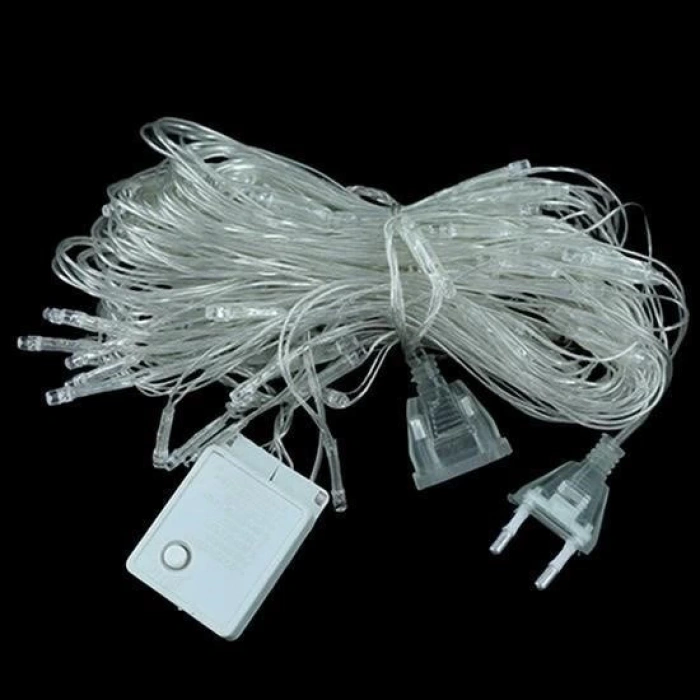 Adshome® 1x2 Metre Dekoratif File Ağ Perde 192 LED 8 Animasyonlu Farklı Işık Modu RGB Fişli