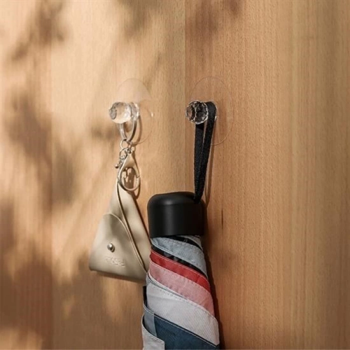 Adshome® 2 Adet Kristal Kendiliğinden Güçlü Yapışkanlı Kulp Askısı Tutma Kolu