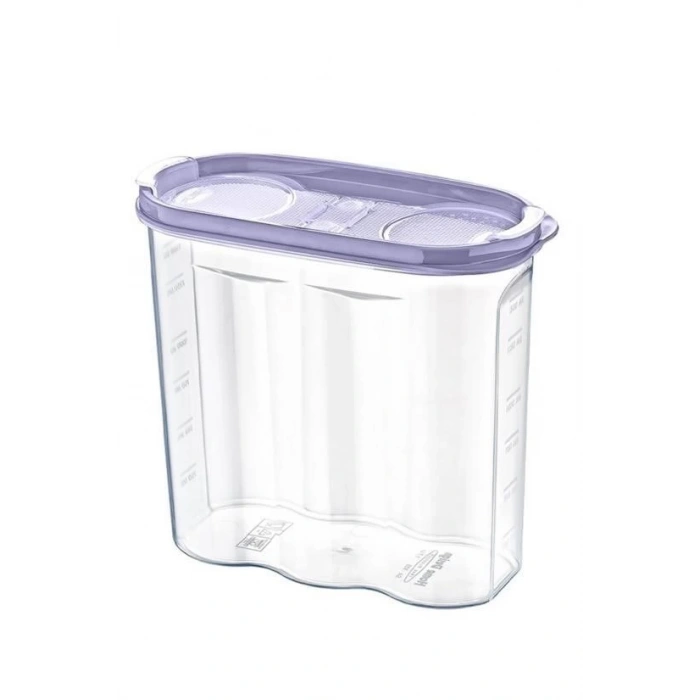 Adshome® 2 Kapaklı Ölçekli Erzak Kuru Gıda Saklama Kutusu Kabı - 1,7 Litre - SA935
