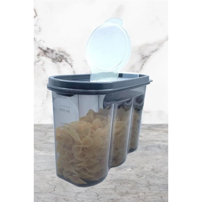 Adshome® 2 Kapaklı Ölçekli Erzak Saklama Kabı - 1,2 Litre - SA930