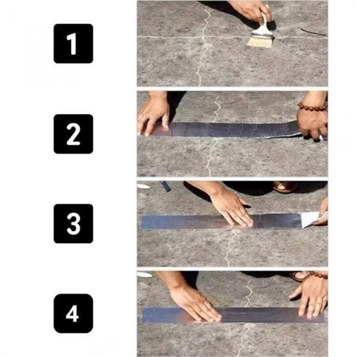 Adshome® 2 Mt Yüksek Sıcaklık Dayanan Su Geçirmez Çatı  Duvar Çatlak Onarıcı Yapışkan Bant Folyo 5 Cm