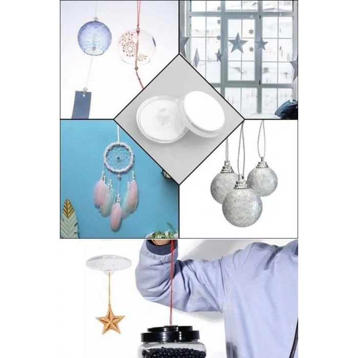 Adshome® 20 Adet Şeffaf Yuvarlak 3 Cm Çaplı Güçlü Disk Yapışkanlar
