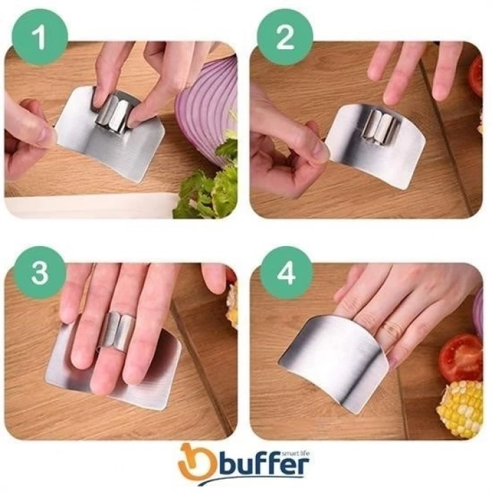 Adshome® 2li Metal Parmak Koruyucu Hızlı ve Güvenli Kesme Paslanmaz Çelik Koruyucu Aparat