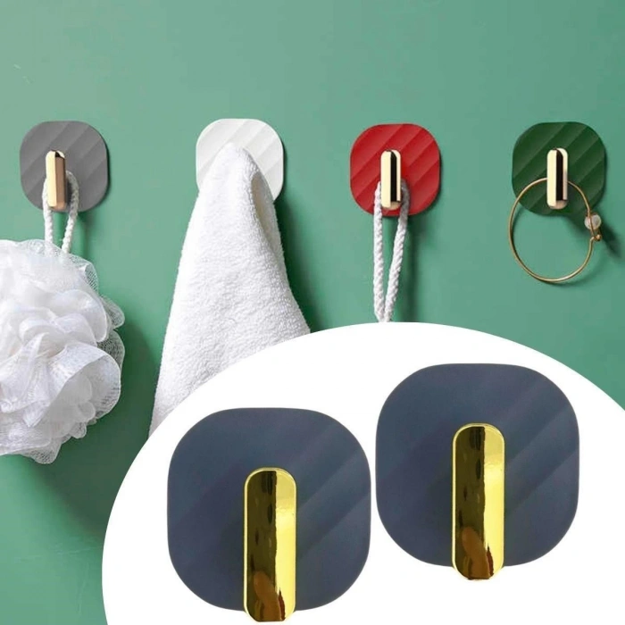 Adshome®  2li Yapışkanlı Retro Askılık Dolap Kapak Kulpu Gri