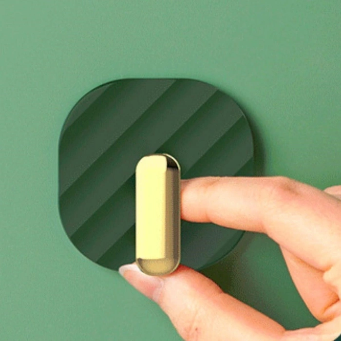 Adshome® 2li Yapışkanlı Retro Askılık Dolap Kapak Kulpu Yeşil