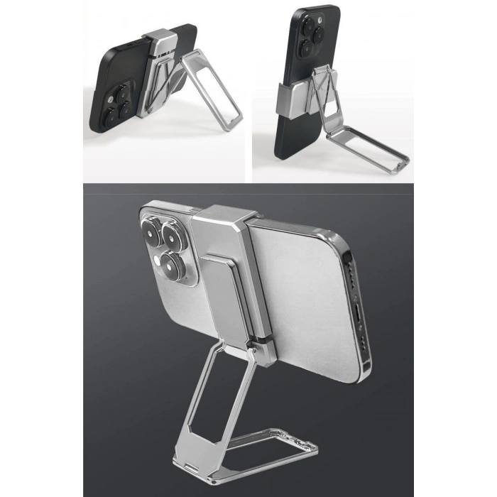 Adshome®  360 derece Dönen Tüm Telefon Tipleri İle Uyumlu Metal Telefon Standı Braket
