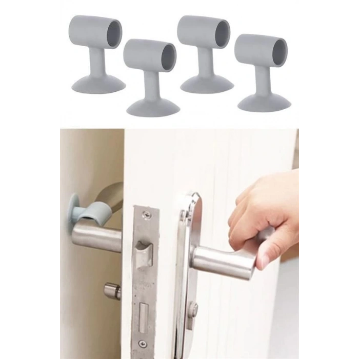 Adshome®  4 Adet Çok Amaçlı Vakumlu Kapı Stoperi,Kablo Organizeri,Telefon Sabitleyici