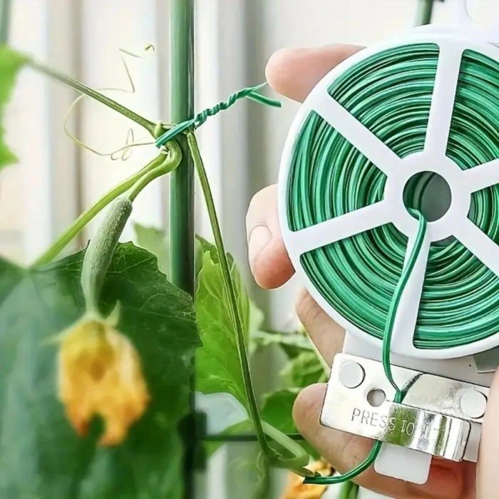 Adshome® 50 Metre Kendiliğinden Kesici Bıçaklı Bitki Saksı Kablo Sabitleme Teli