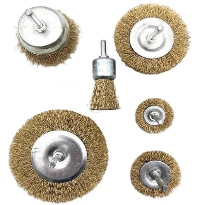 Adshome® 6lı Pimli Tel Fırça Seti Pas Yağ Kir Boya Yapışkan Çözücü