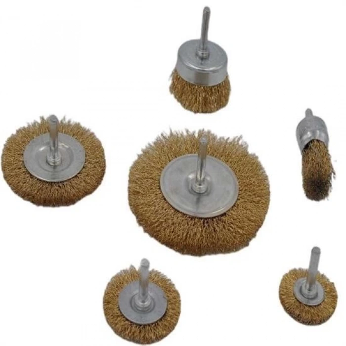 Adshome® 6lı Pimli Tel Fırça Seti Pas Yağ Kir Boya Yapışkan Çözücü