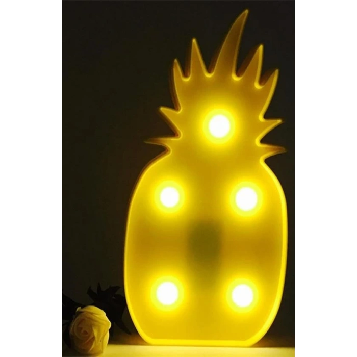 Adshome® Ananas Şeklinde Ledli Dekoratif Eğlenceli Çocuk Gece Lambası