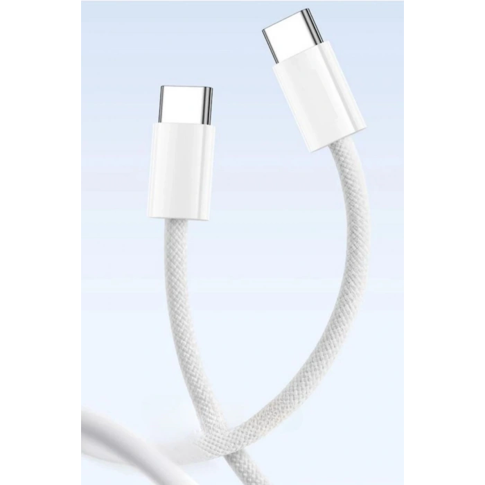 Adshome® Apple 15/15 Pro Type-C to Type-C Hasır Örgü Hızlı Şarj Kablosu (1m)