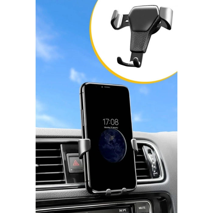 Adshome®  Araç İçi Klima Izgarasına Takılabilen Plastik Oto Telefon Tutucu Gravity