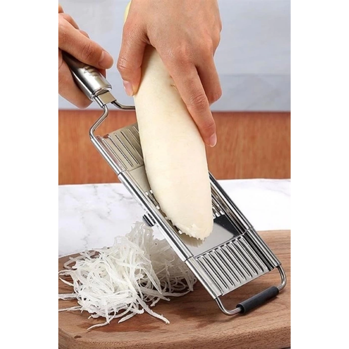 Adshome® Ayarlanabilir 3 Farklı Başlıklı Tutmalı Sebze Dilimleyici Peynir Rendeleyici Aparat