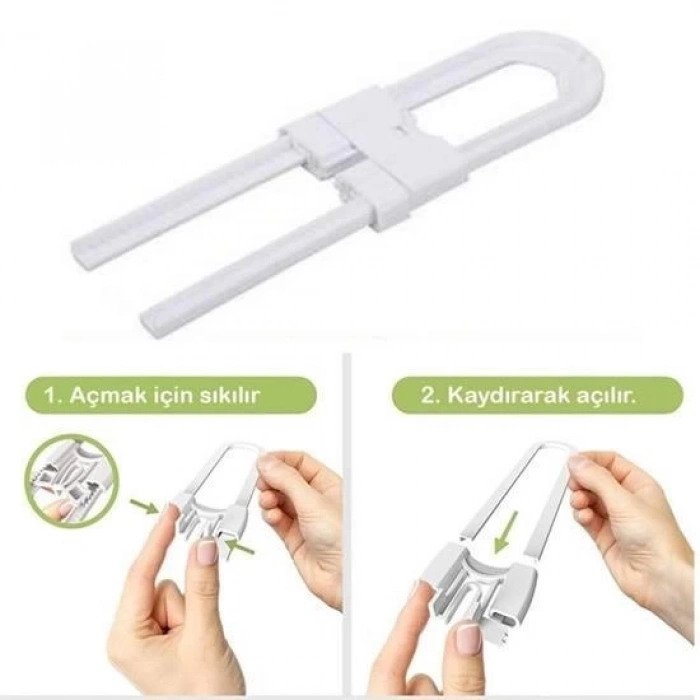 Adshome® Bebek Çocuk Çekmece ve Dolap Koruma Raylı Güvenlik Sistemi Emniyet Kilidi