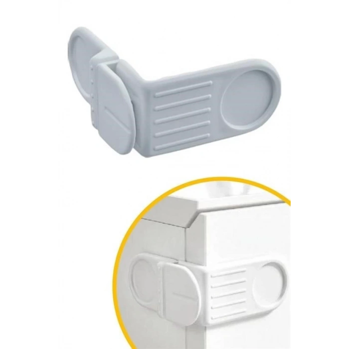 Adshome® Bebek Çocuk Güvenlik Çekmece ve Dolap İçin Kendiliğinde Yapışkanlı Vidasız Köşe Kapak Kilidi