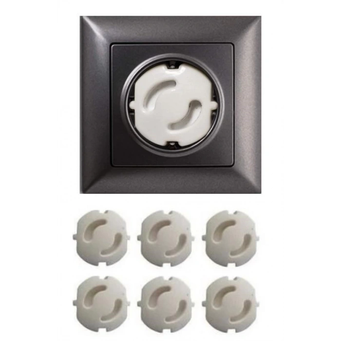 Adshome® Bebek Çocuk Priz Koruma Kapağı (6 Adet) Çocuk Güvenliği, Priz Muhafazası, Priz Kapatıcı
