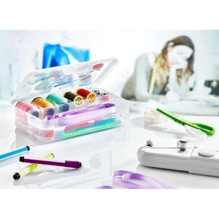 Adshome® Çift Taraflı Bölmeli Hobi Dikiş Kutusu Ardunio Malzeme Kutusu