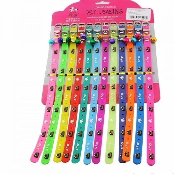 Adshome® Çıngıraklı Zilli Sevimli Renkli Slikon Kedi Köpek Boyun Tasması