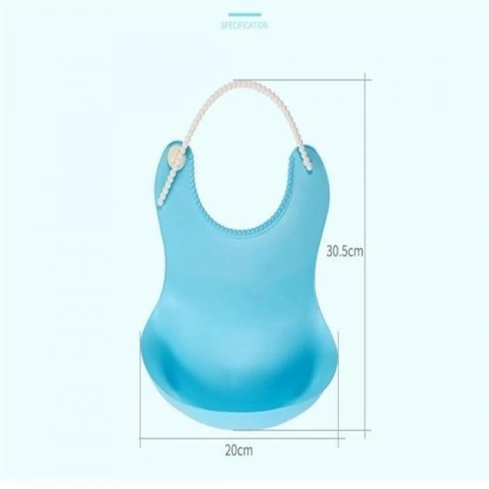 Adshome® Çocuk Bebek Mama Önlüğü Dökülme Engelleyici Bükülebilir Mavi