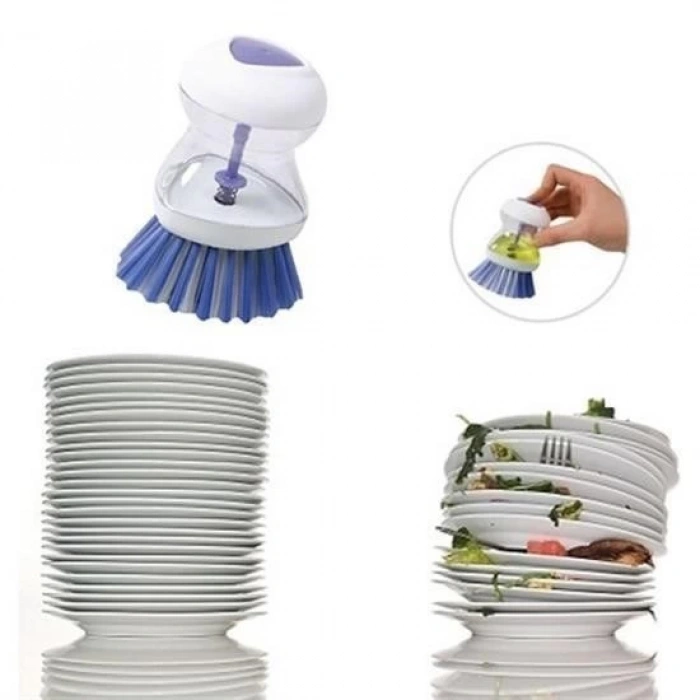 Adshome® Deterjan Hazneli Kolay Bulaşık Yıkama Fırçası Bulaşık Sünger