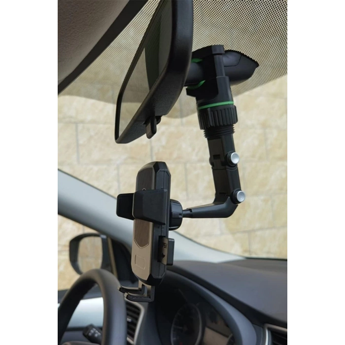 Adshome® Dikiz Aynasına Takılabilen Eklemli Telefon Tutucu Aparat
