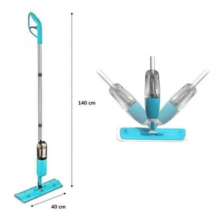 Adshome® Döner Başlıklı Spreyli Mop Parke Ahşap Fayans Temizleyici Su Hazneli Sihirli Paspas
