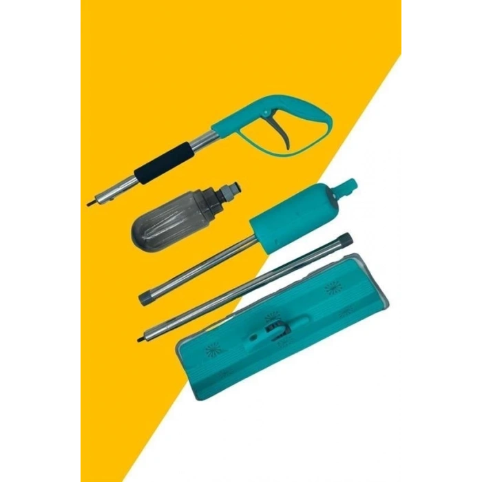 Adshome® Döner Başlıklı Spreyli Mop Parke Ahşap Fayans Temizleyici Su Hazneli Sihirli Paspas